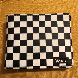Vans black and white checkered bifold wallet